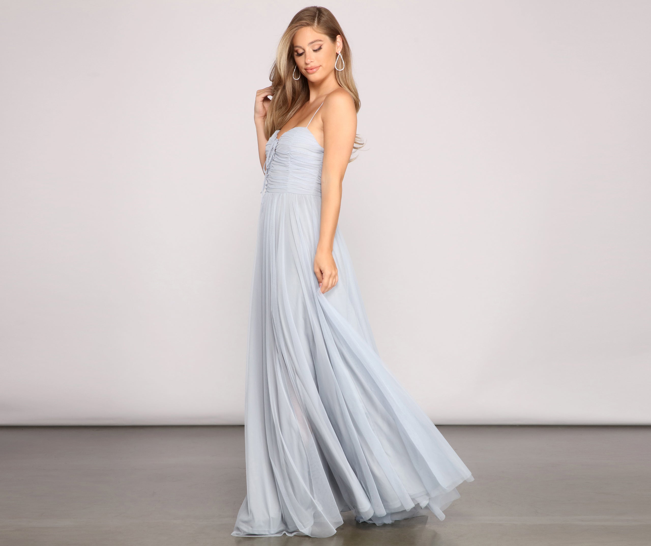 Aviva Formal A-Line High Slit Dress
