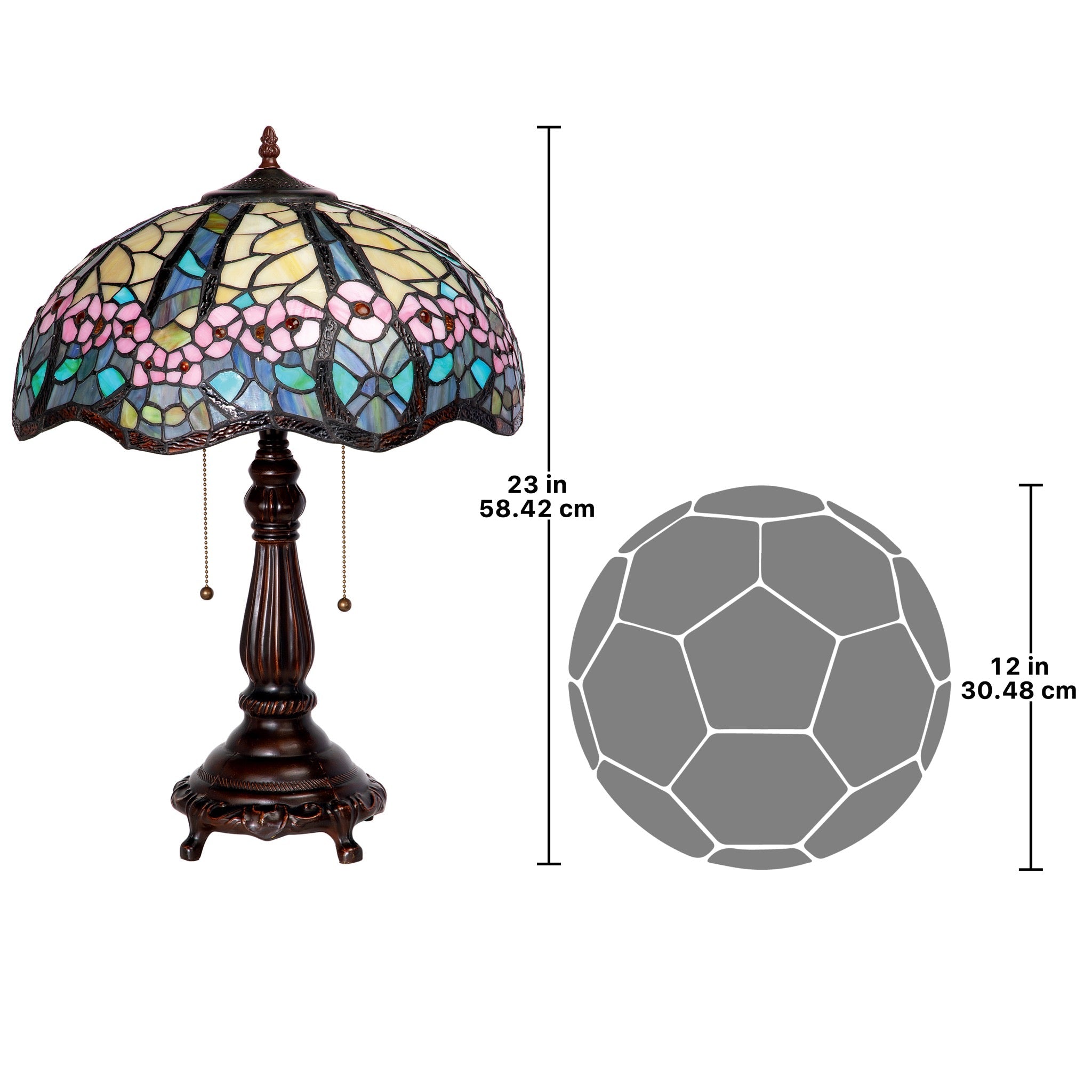 Design Toscano Pink Primrose -Style Stained Glass Lamp