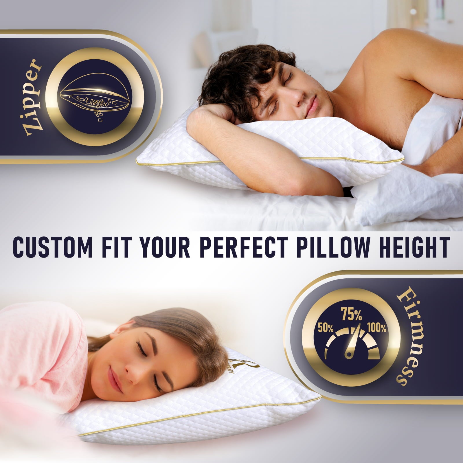 ROYAL THERAPY 2-pack King Pillow, Bed Pillow for Neck & Shoulder White