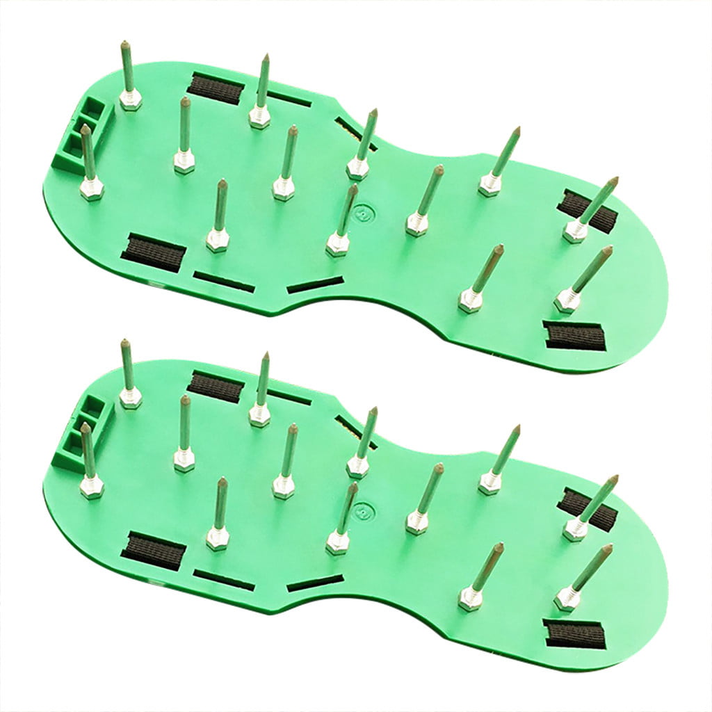 Sebtyili Lawn Sod Aerators shoes Spikes Aerating Sandals Garden Grass Tools，