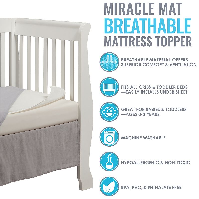 LA Baby Breathable Miracle Mat - Superior Ventilation Crib Mattress Topper