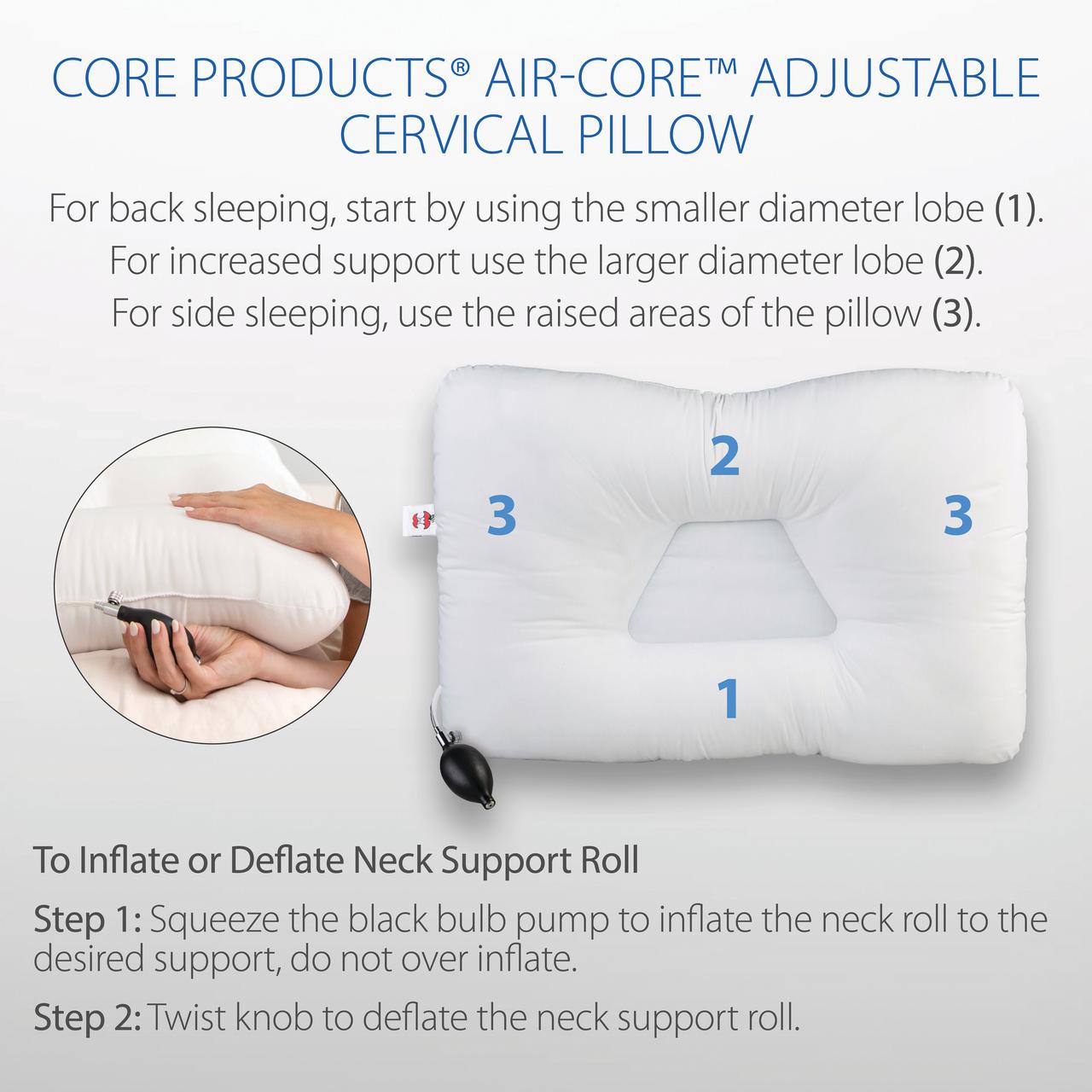Core Products Air Core Adjustable Cervical Neck, Back Support Inflatable Pillow