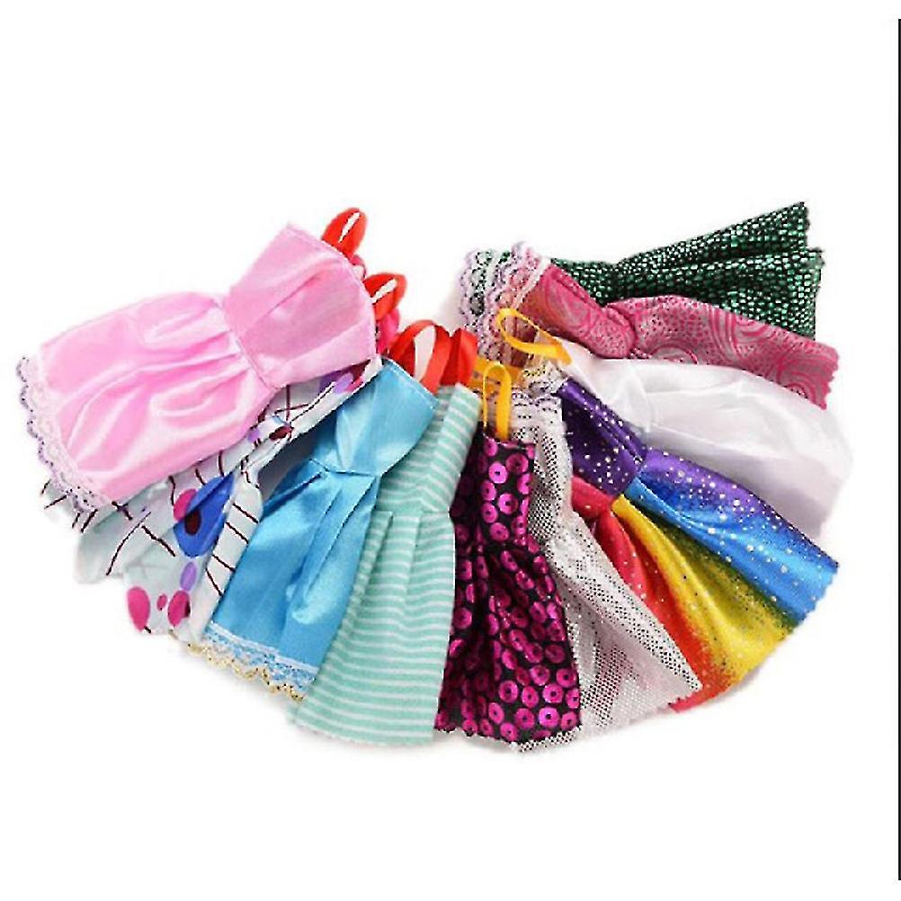 32PCS/Set Dolls Clothes Party Gown Outfits with Dolls Accessories Shoes Necklaces Children Kid Toy Gifts
