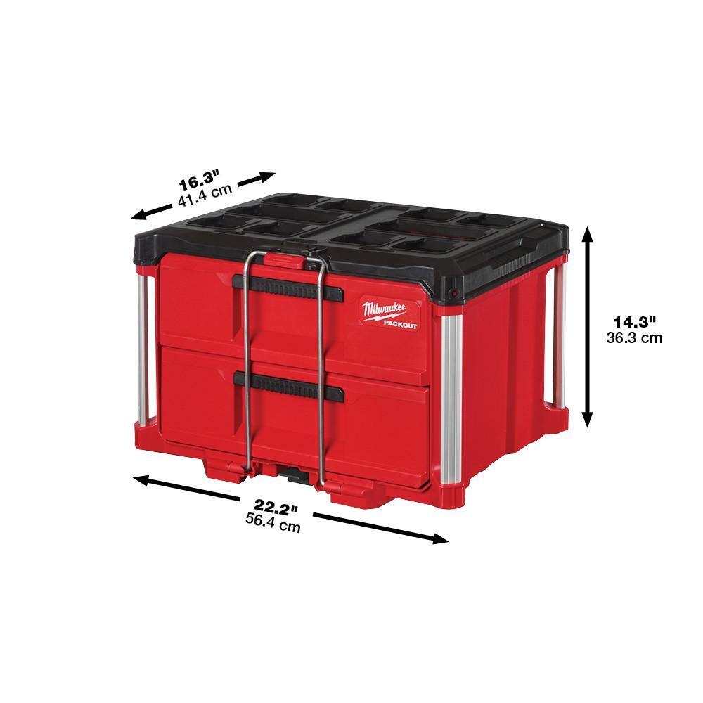 Milwaukee PACKOUT 22 in. 2-Drawer and Tool Case