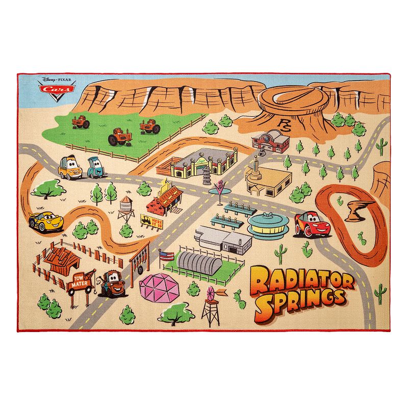 Disney / Pixar Cars Radiator Springs Play Area Rug - 4'6 x 6'6