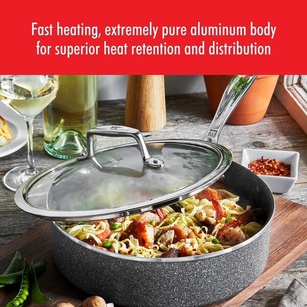 ZWILLING Vitale 3-qt Aluminum Nonstick Saute Pan with Lid - Gray