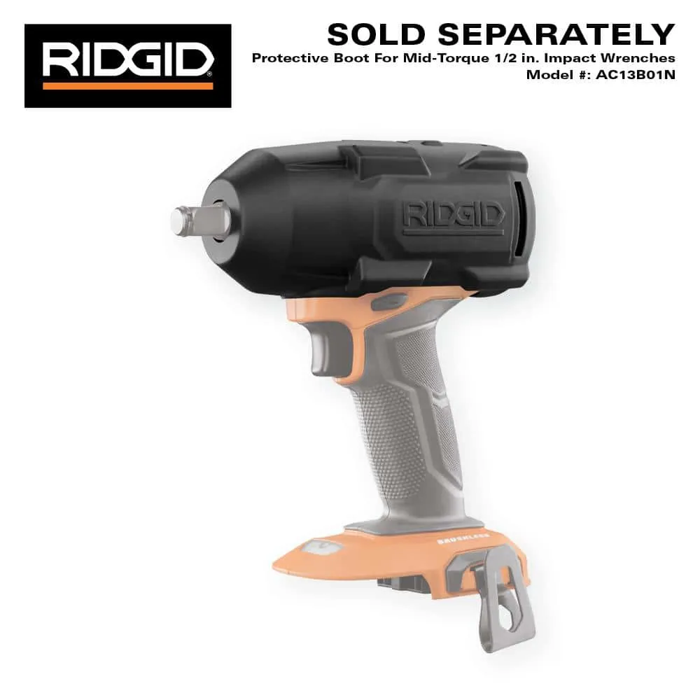 RIDGID 18V Brushless Cordless 2-Tool Combo Kit w/ 1/2 in. Impact Wrench, 3/8 in. Ratchet, 4.0 Ah MAX Output Battery and Charger R86012K-R866011B