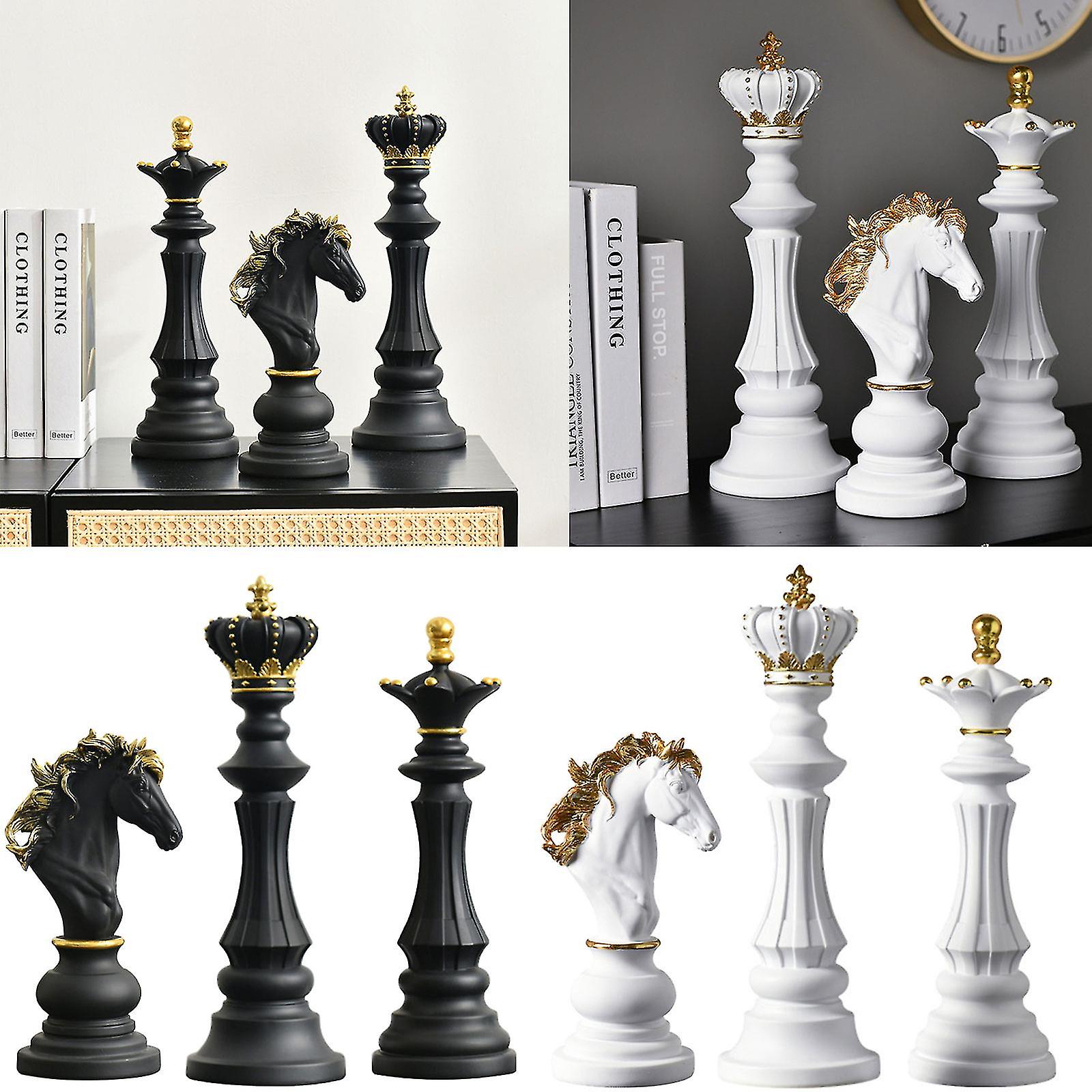 Resin Chess Pieces Board Games International Chess Figurines Retro Home Decor