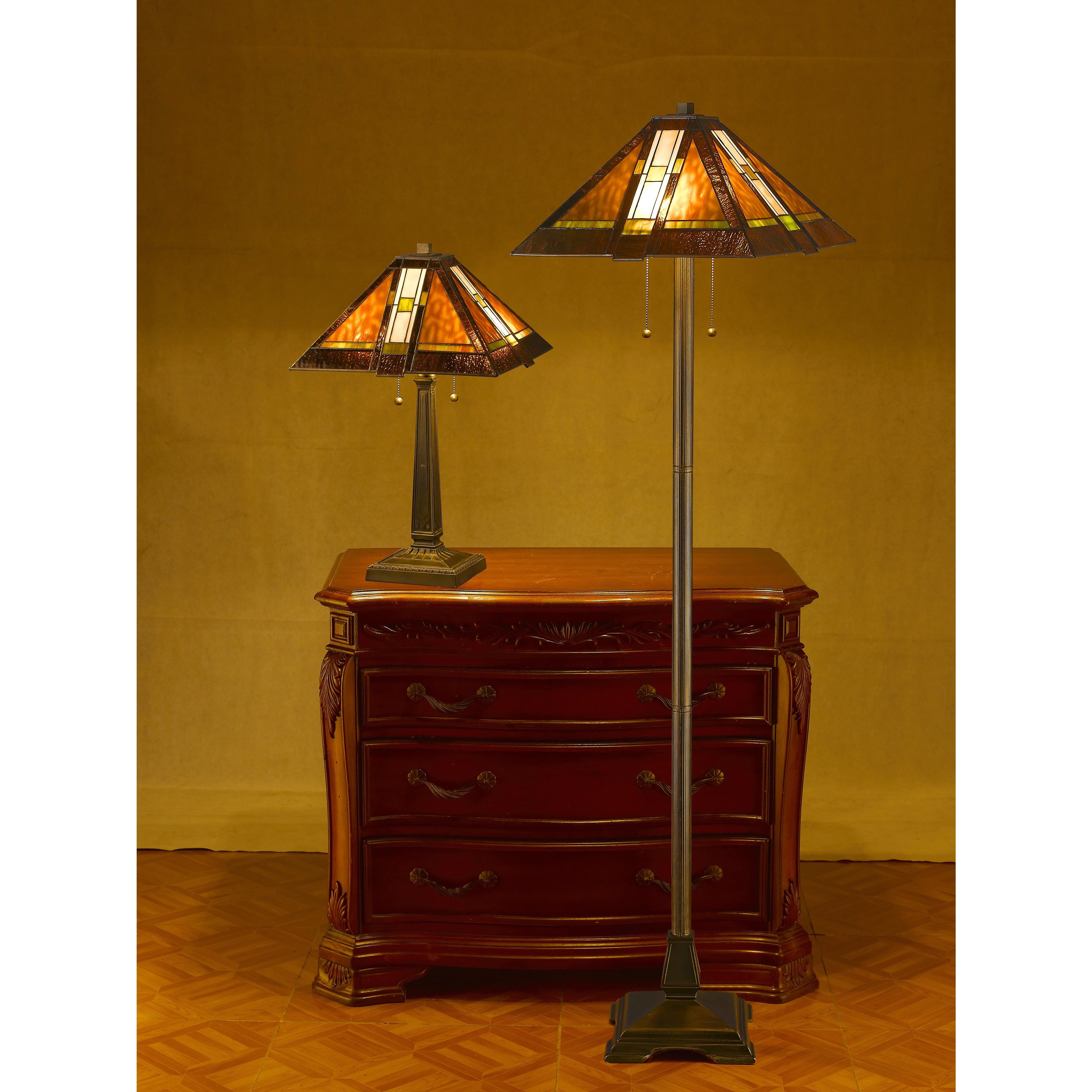 -style Aztec Mission Lamps (Set of 2)