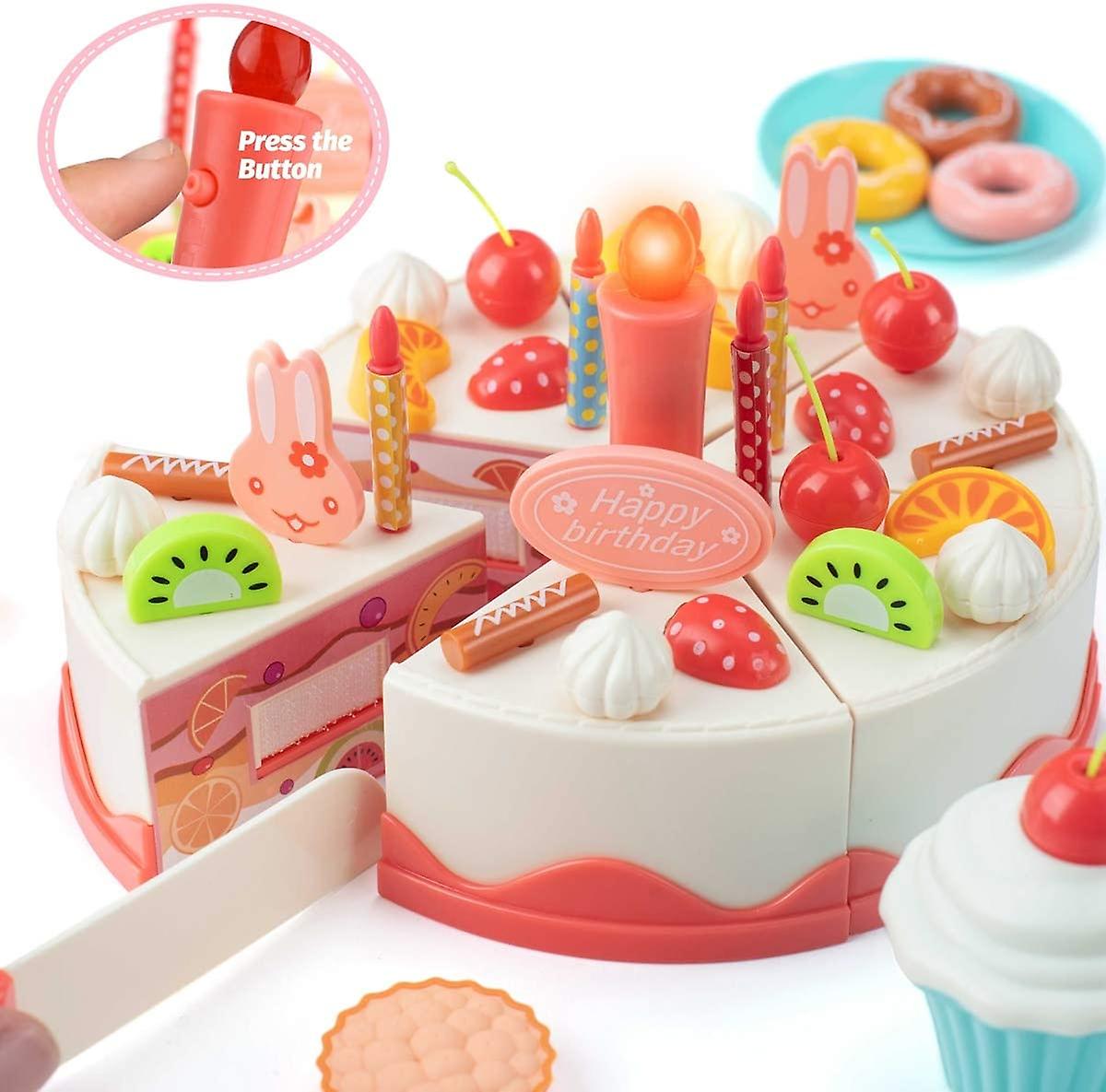 Cake Toy Food Set， 83 Pcs Cutting And Decorating Birthday Cake Pretend Toys Role Play Food Sets For Children Kids， Educational Learning Kitchen Playse