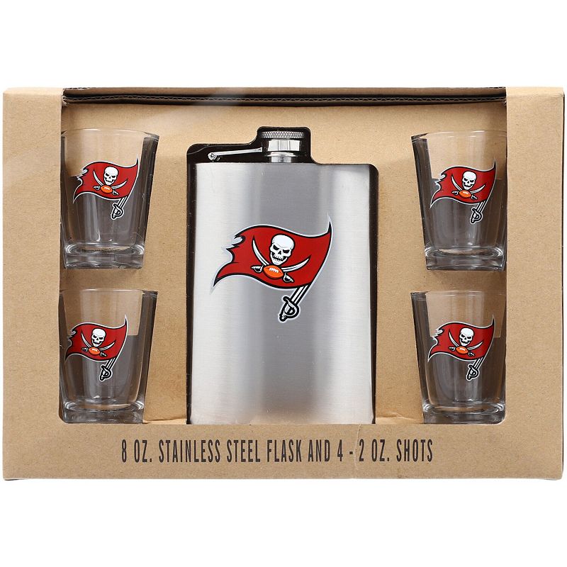 Tampa Bay Buccaneers 8oz. Stainless Steel Flask and 2oz. Shot Glass Set
