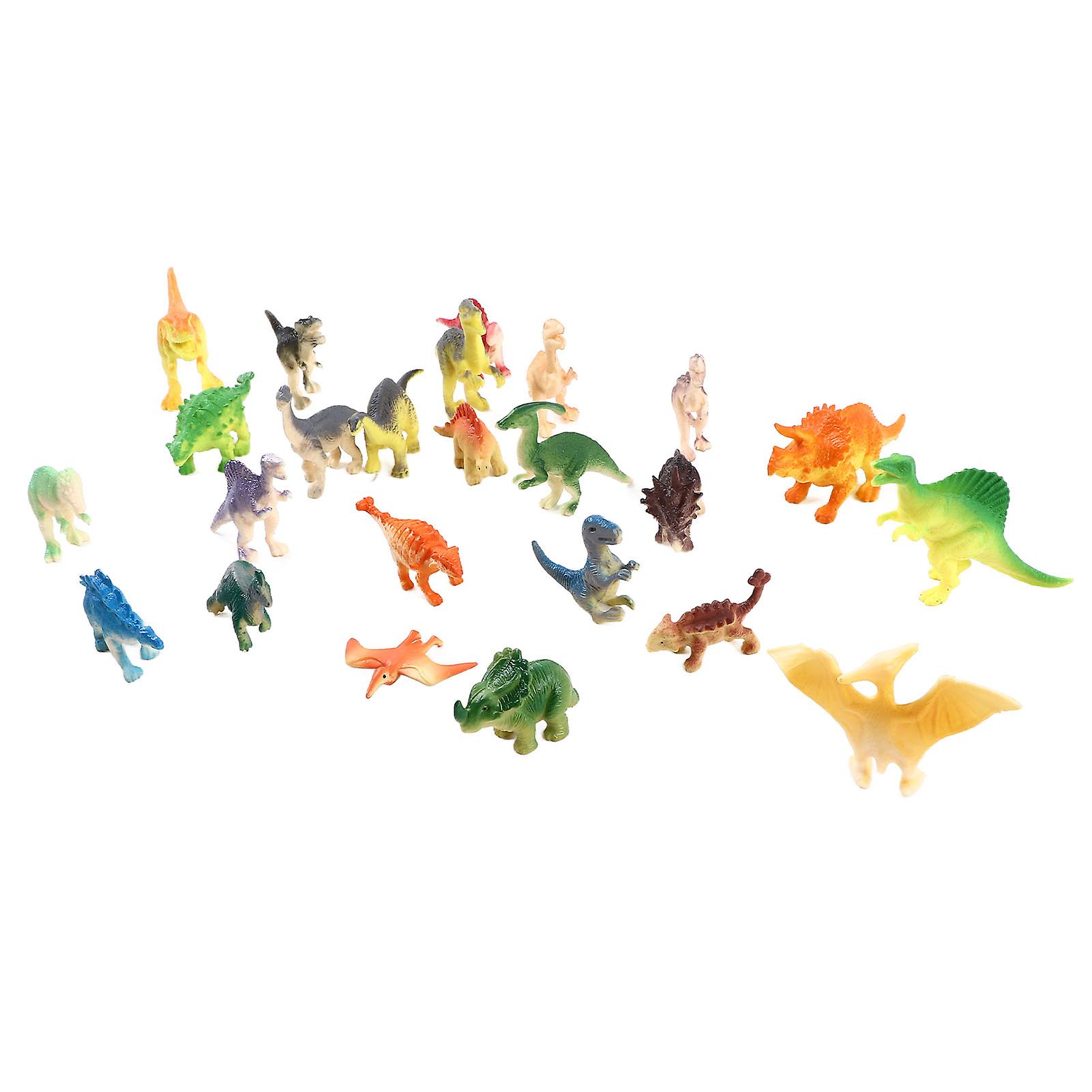 24 Pcs Dinosaur Figurines Real Details Plastic Interactive Play Set Of Dinosaur Toys For Toddlers Kids