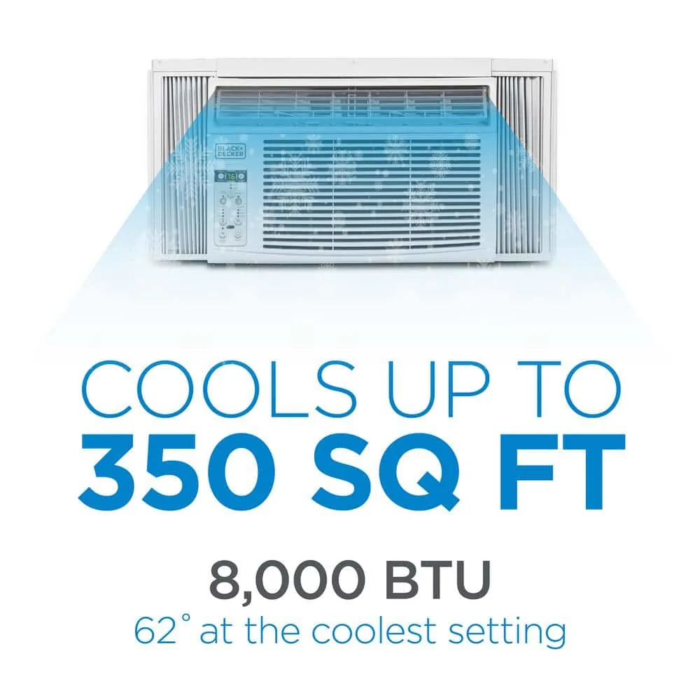 BLACK+DECKER 8,000 BTU Window Air Conditioner in White BD08WT6