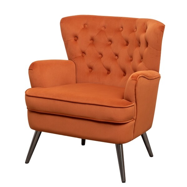 Modern Fabric Button Tufted Accent Chair with Arms