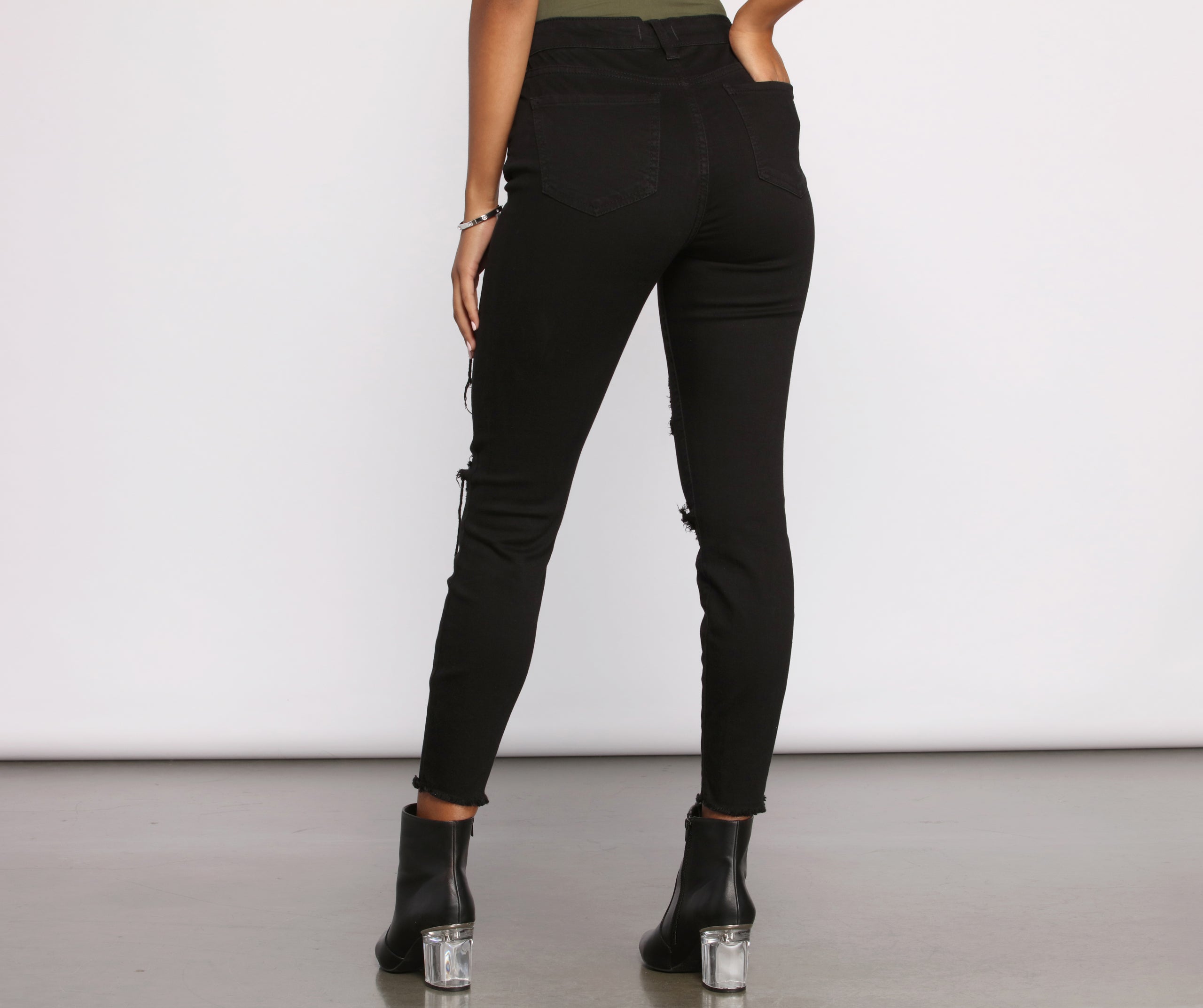 Clara High Rise Destructed Skinny Jeans