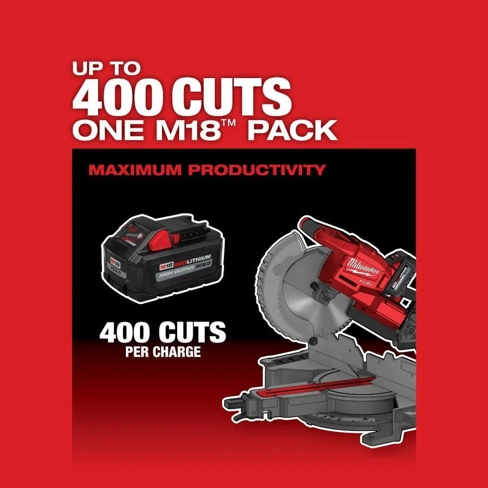 Milwaukee M18 FUEL 18V 10 in. Lithium-Ion Brushless Cordless Dual Bevel Sliding Compound Miter Saw Kit with One 8.0 Ah Battery 2734-21