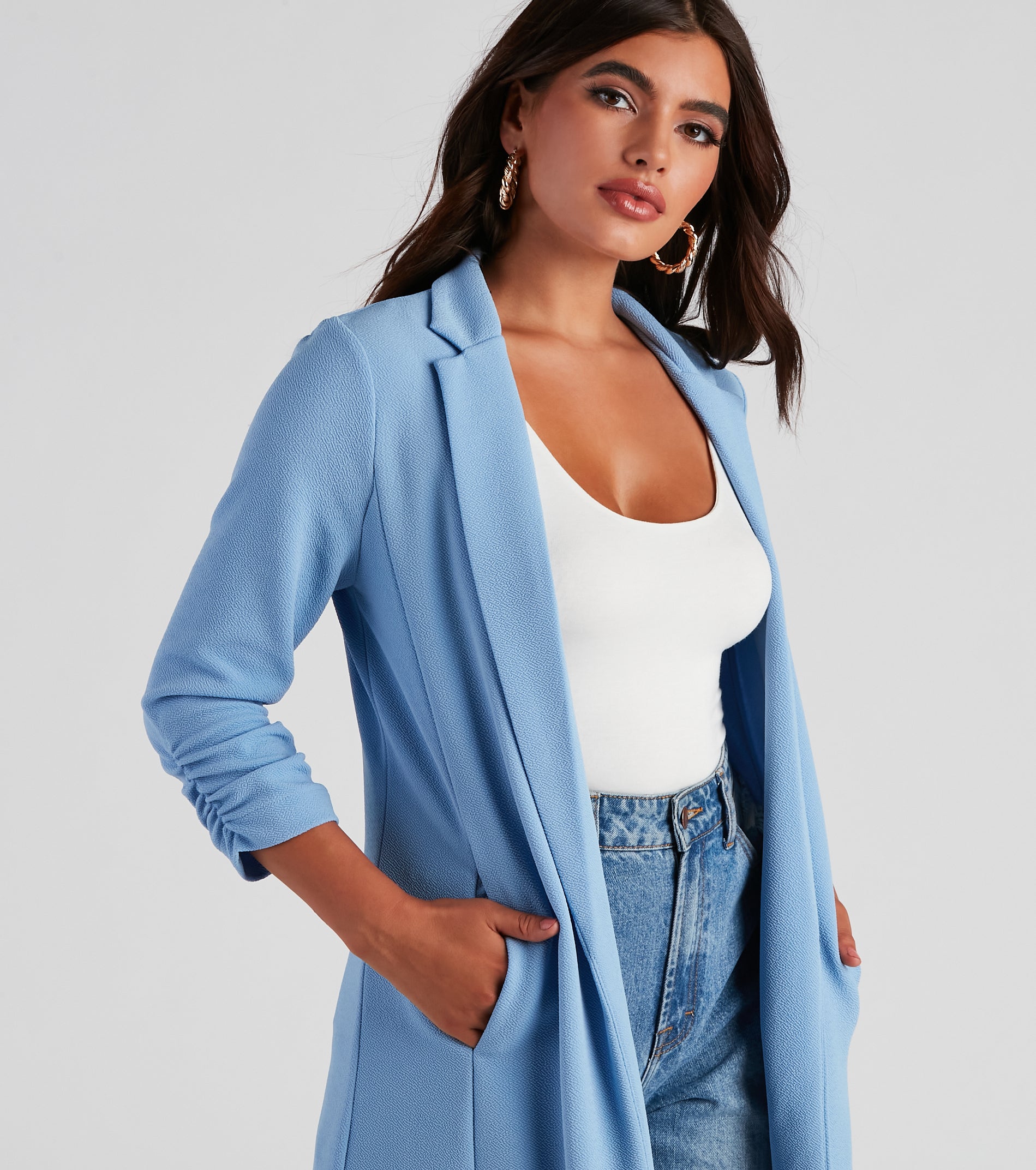 Get Down To Business Crepe Blazer