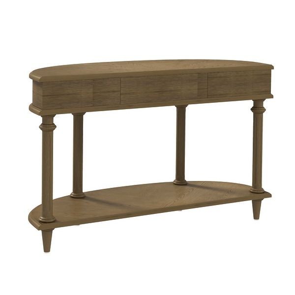 （Preferred Choice for Fine Wood Furniture) Semi-Circular Table 46'' Console Table；Classic Vintage Brown - 46