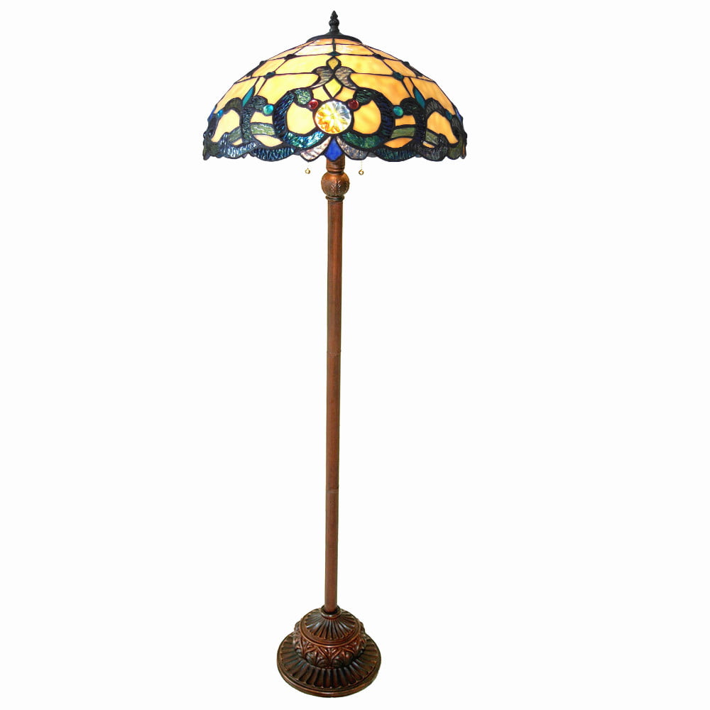 CHLOE Lighting DOUTZEN -style 2 Light Victorian Floor Lamp 18" Shade