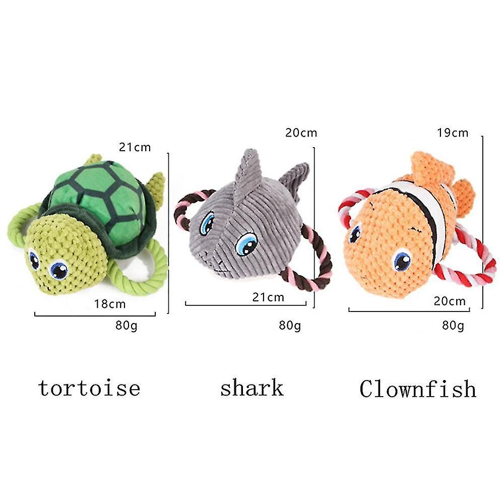 Dog Chew Toys Pet Puppy Squeaky Toy Cute Shark Toys Stuffed Squeaking Animals Plush Tortoise Training Squirrel Pet Supplies