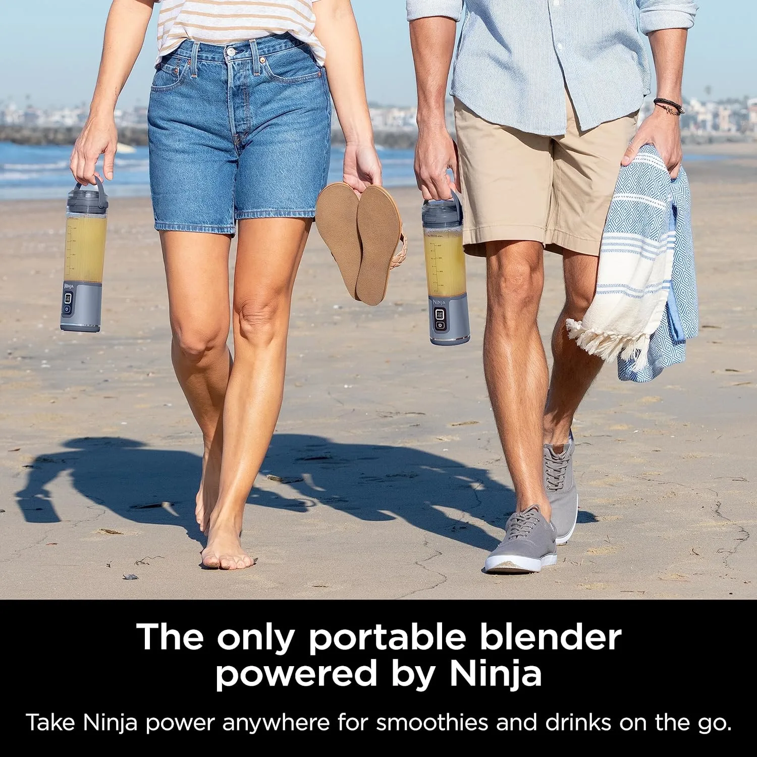 Ninja BC51NV Blast Portable Blender, Cordless, 18oz. Vessel, Personal Blender-for Shakes & Smoothies, BPA Free, Leakproof-Lid & Sip Spout, USB-C Rechargeable, Dishwasher Safe Parts, Denim Blue