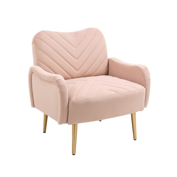 Modern Elegant Velvet Accent Chair， Living Room Chair / Leisure Single Sofa with Golden feet