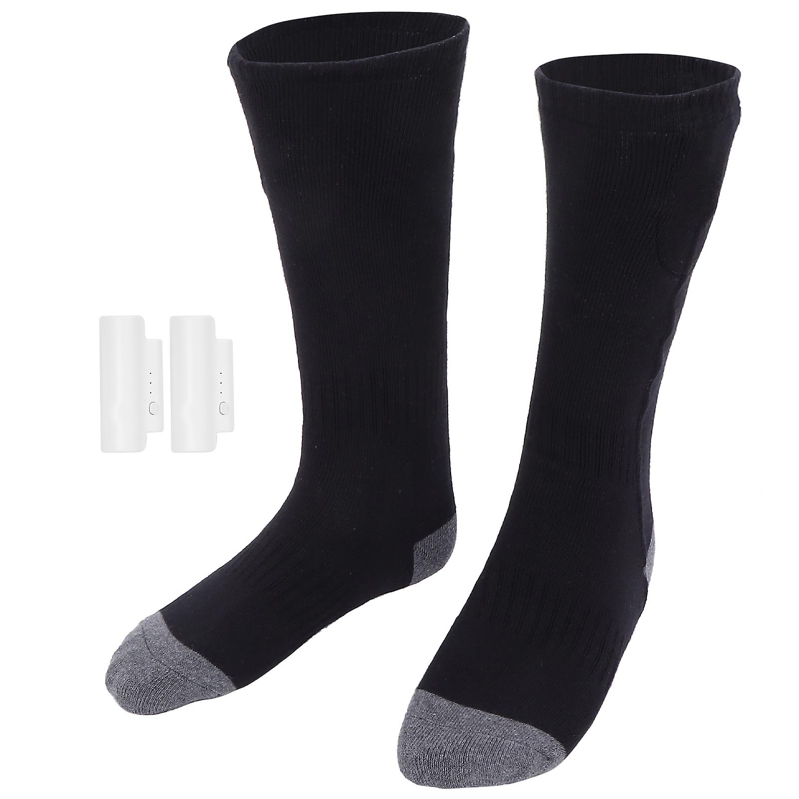 Winter Outdoor Sports Skiing Heated Socks Electric Smart Heating Cotton Stockingsblack