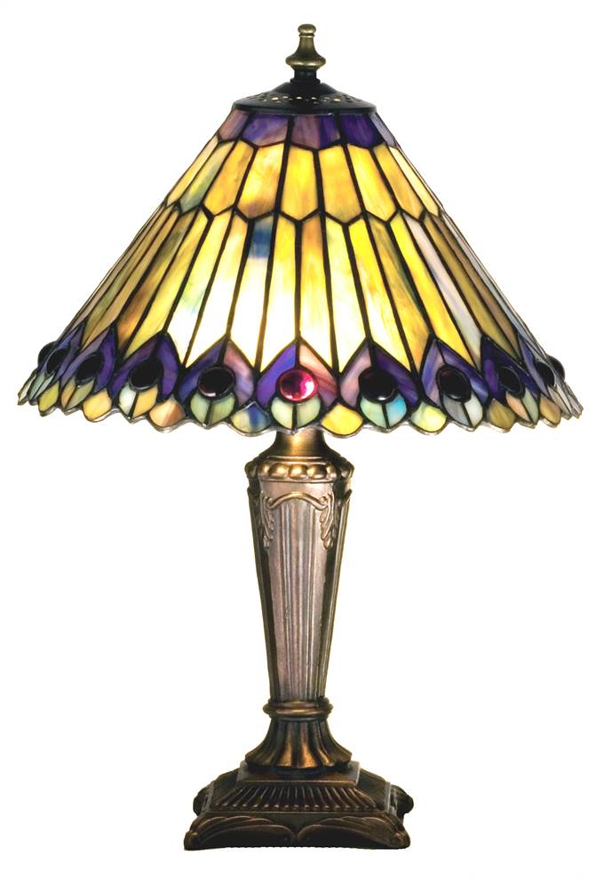 1-Light Jeweled Peacock Accent Lamp