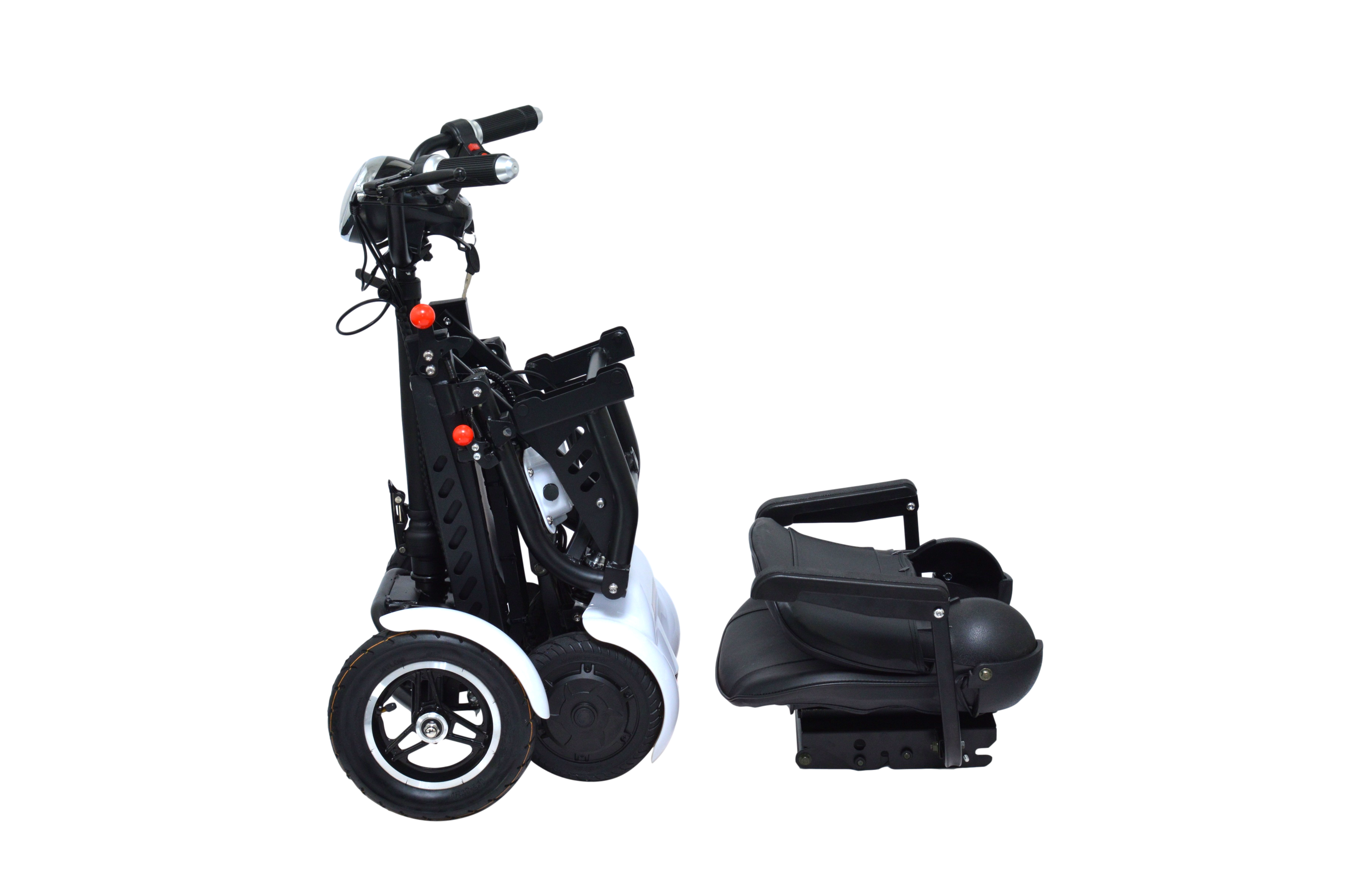 Foldable Mobility Scooter Cruiser City Hopper 4 Wheel Scooter Medical Mobility Big Seat ( WHITE )