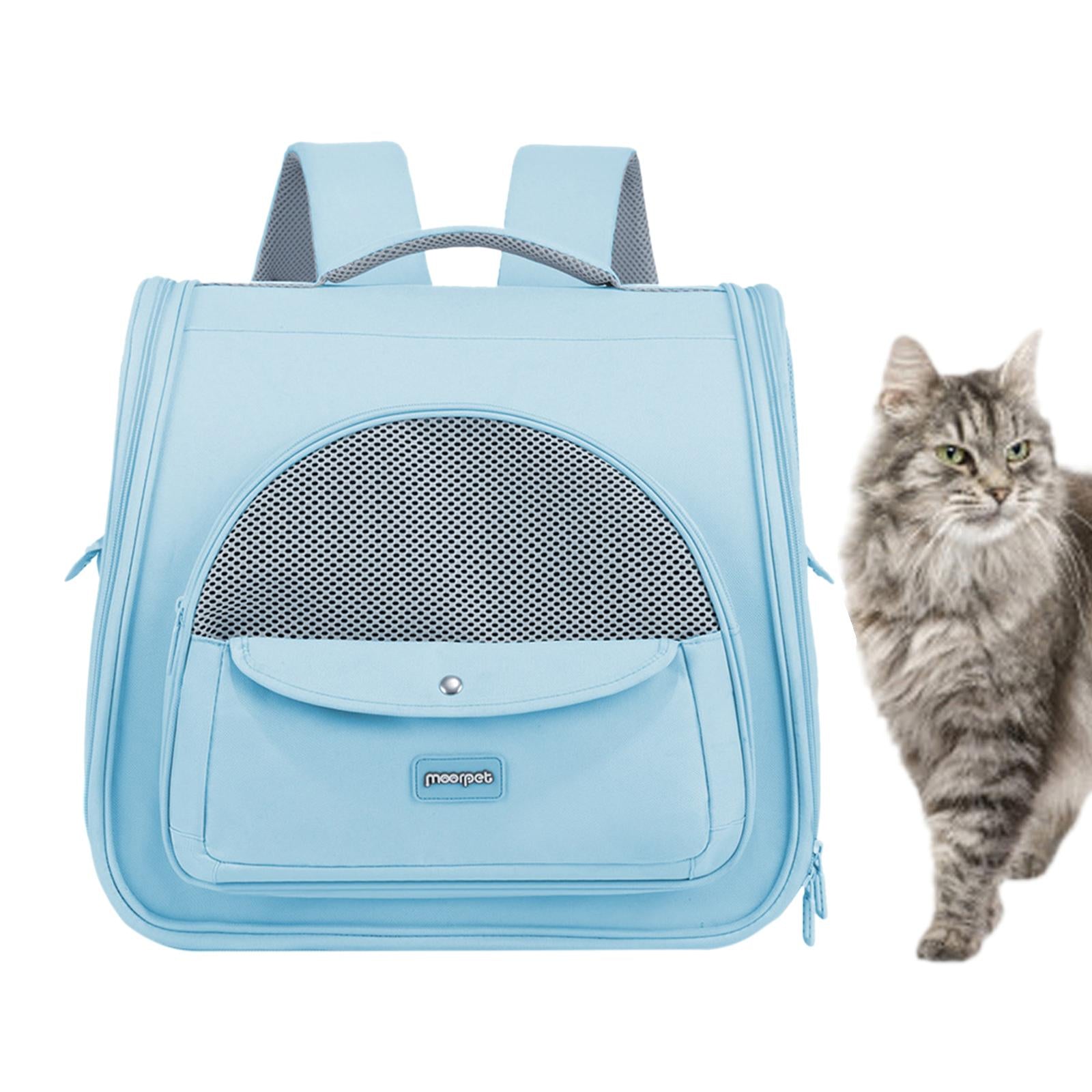 Pet Carrier Backpack Soft Handbag Travel Bag for Dogs Cats Hiking Rabbits Blue
