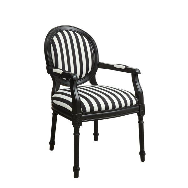 Somette Black/White Striped Accent Chair