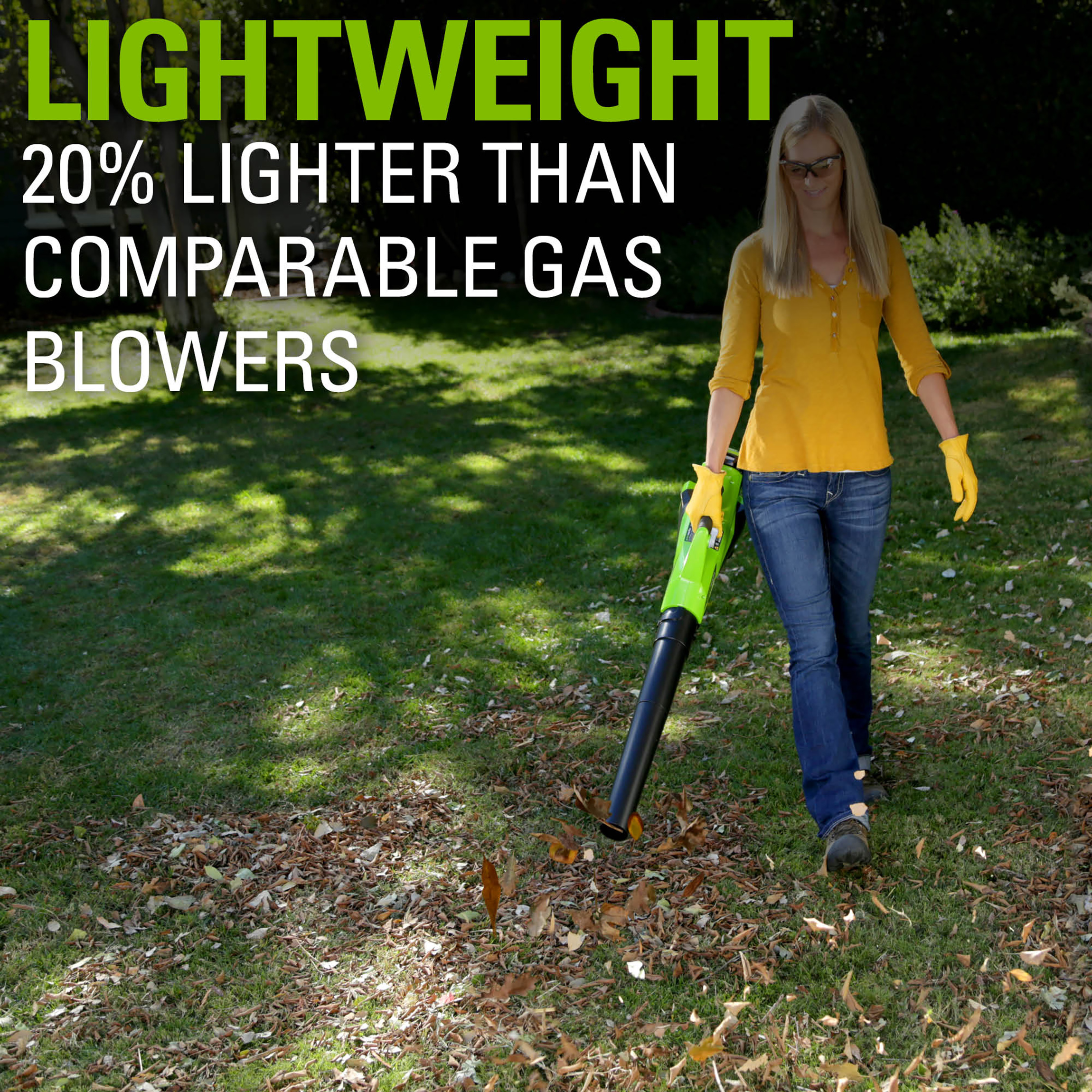 Greenworks 40V 390 CFM Cordless Leaf Blower with 2.5 Ah Battery and Charger， 2400802
