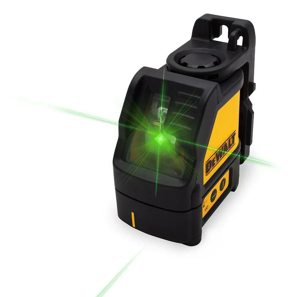 DEWALT 100 ft. Green Self-Leveling Cross Line Laser Level with (3) AA Batteries  Case DW088CG