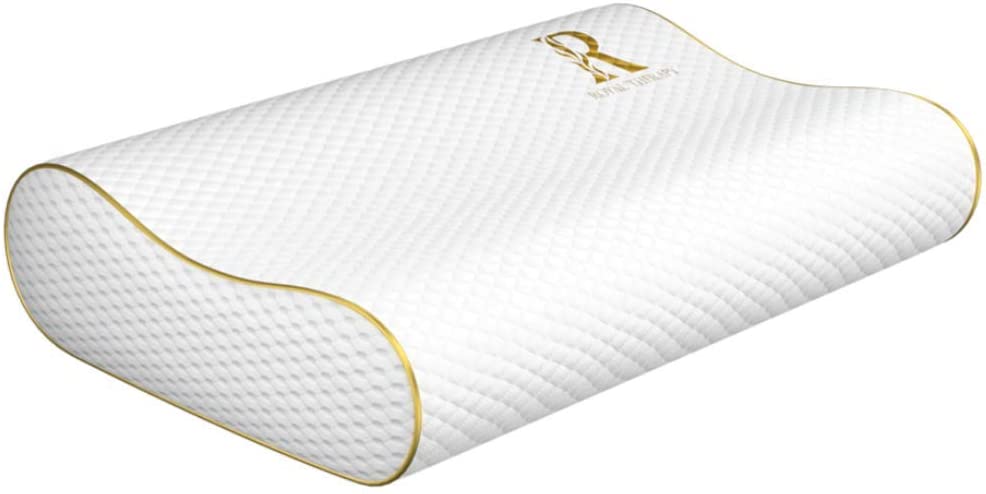 Royal Therapy Queen Memory Foam Pillow + Extra Pillowcase, Bed Pillow or Neck & Shoulder, Support for Back, Stomach, Side Sleepers, Orthopedic Contour Pillow, Bamboo Adjustable