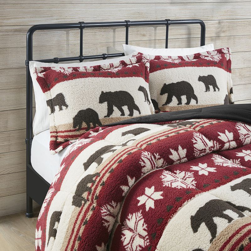 Woolrich Tunbridge Print Sherpa Comforter Set with Shams