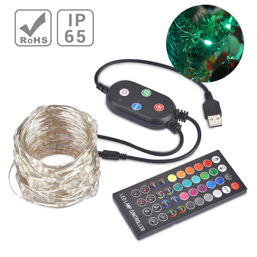 Yescom LED Christmas Light APP Bluetooth Remote Control Mulit-Color 33ft