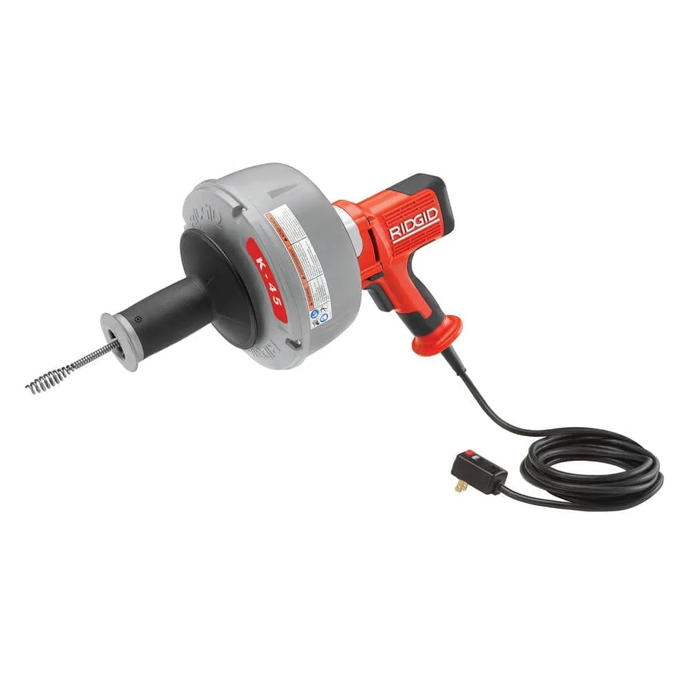 RIDGID K-45AF-5 Drain Cleaning Autofeed Snake Auger Machine with C-1 5/16 in. x 25 ft. Inner Core Cable 35473