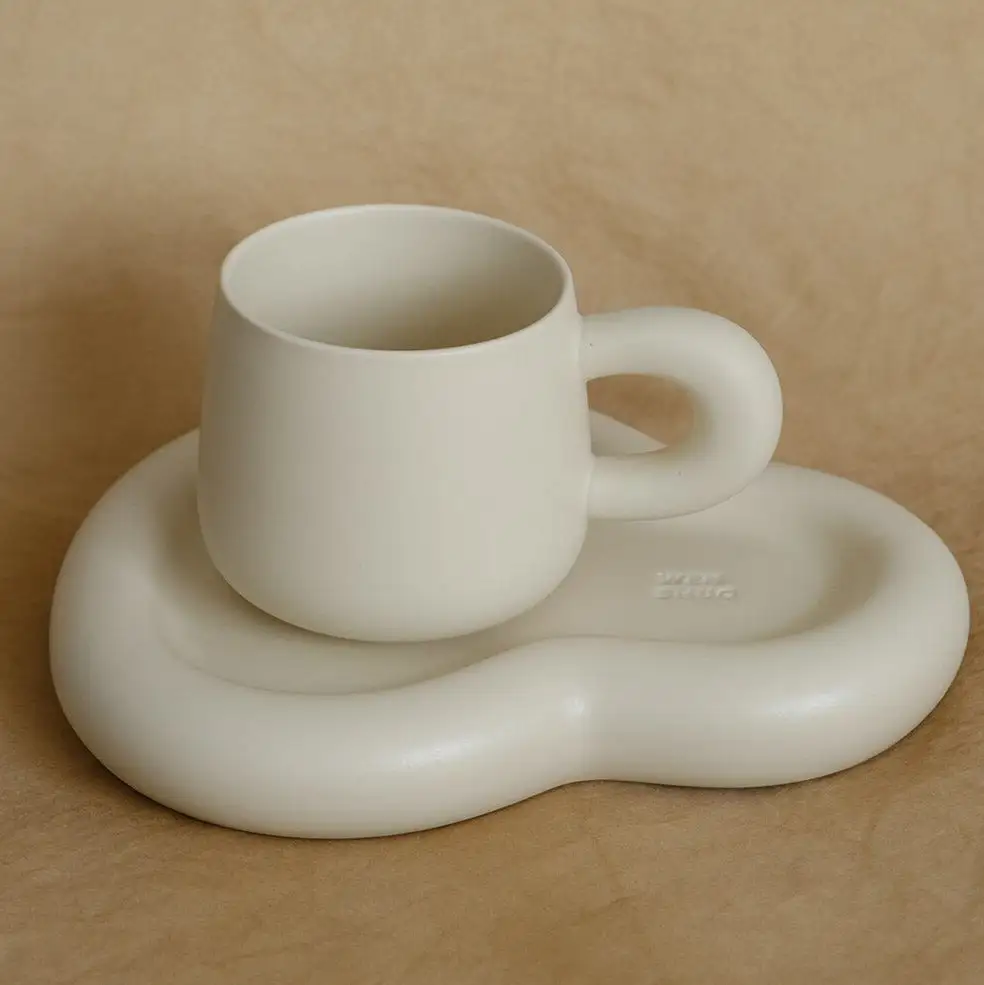 Quirkyquests Cloud Coffee Mug and Saucer