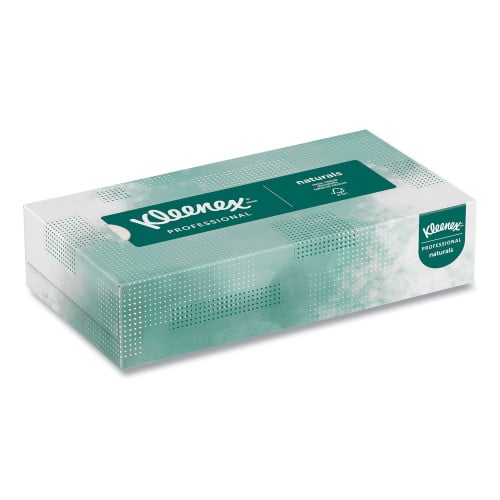 Kleenex Naturals Facial Tissue for Business， Flat Box， 2-Ply， White， 125 Sheets/Box (21601BX)