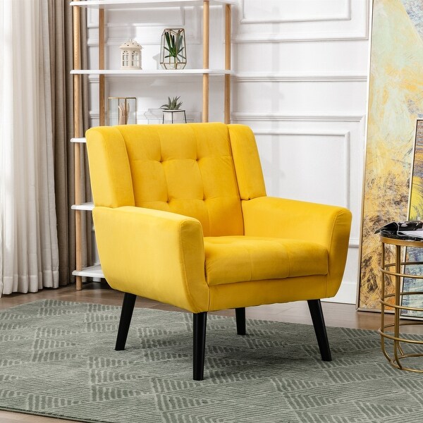 Velvet Upholstered Accent Chair Living Room Chair