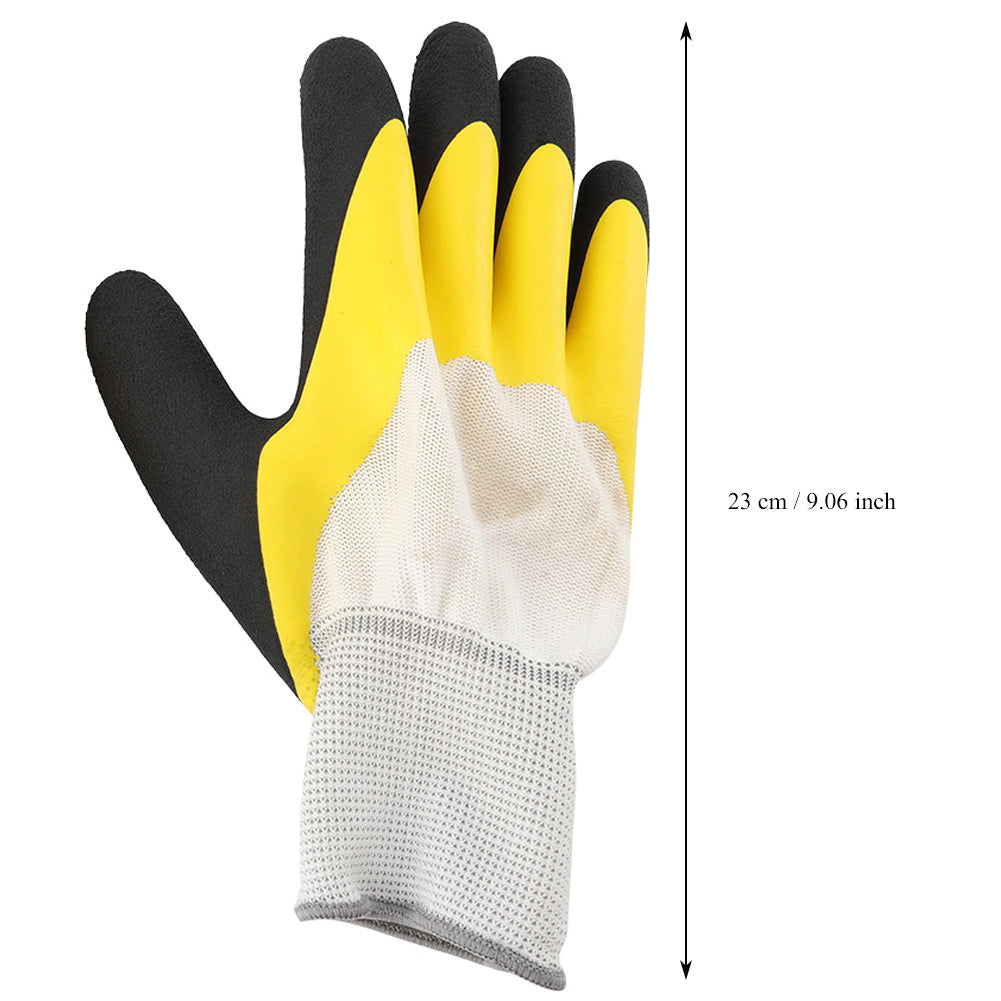 Delaman Gardening Gloves Non-slip Wear Resistant Labor Work Garden Gloves Gauntlet for Man and Woman Handling Yard Cleaning Fishing , 1 Pair