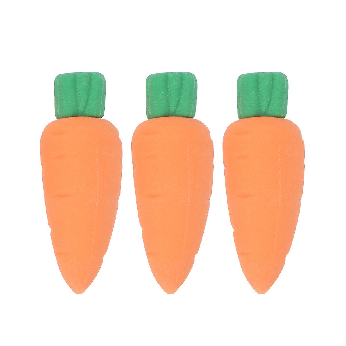 30pcs Novelty Carrot Shape Pencil Eraser Creative Stationery Office School Supplies Gift For Kids Students