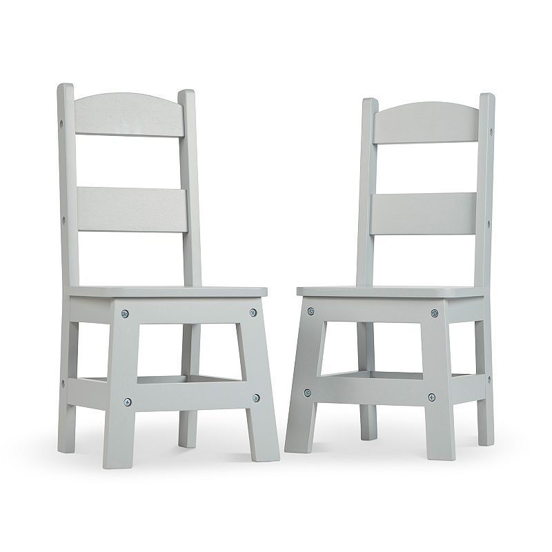 Melissa and Doug Kid's Furniture Wooden Chair Pair - Gray