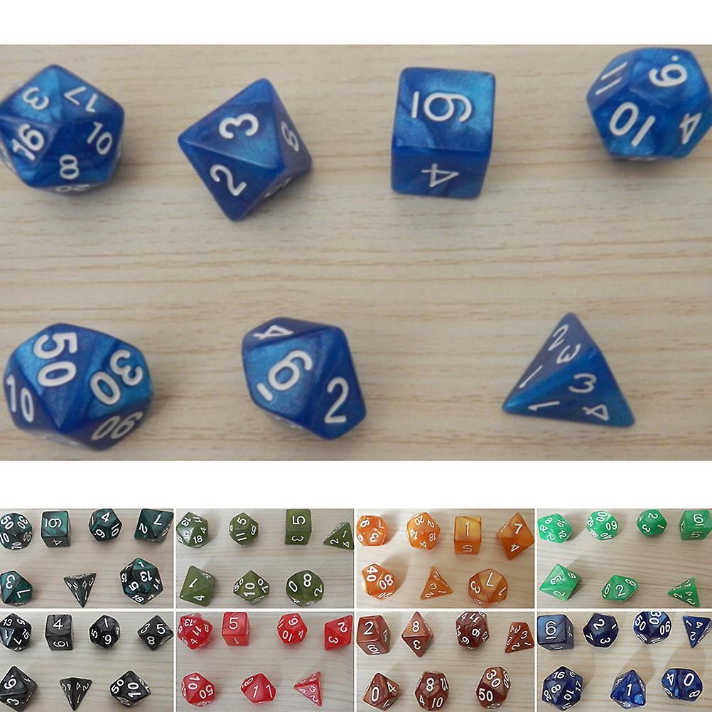 Born Pretty 7pcs/set Dnd Dice Polyhedral Dice Mtg Rpg Board Games Mixed Color Dice D4-d20 Multifaceted Dice Entertainment Game Accessories