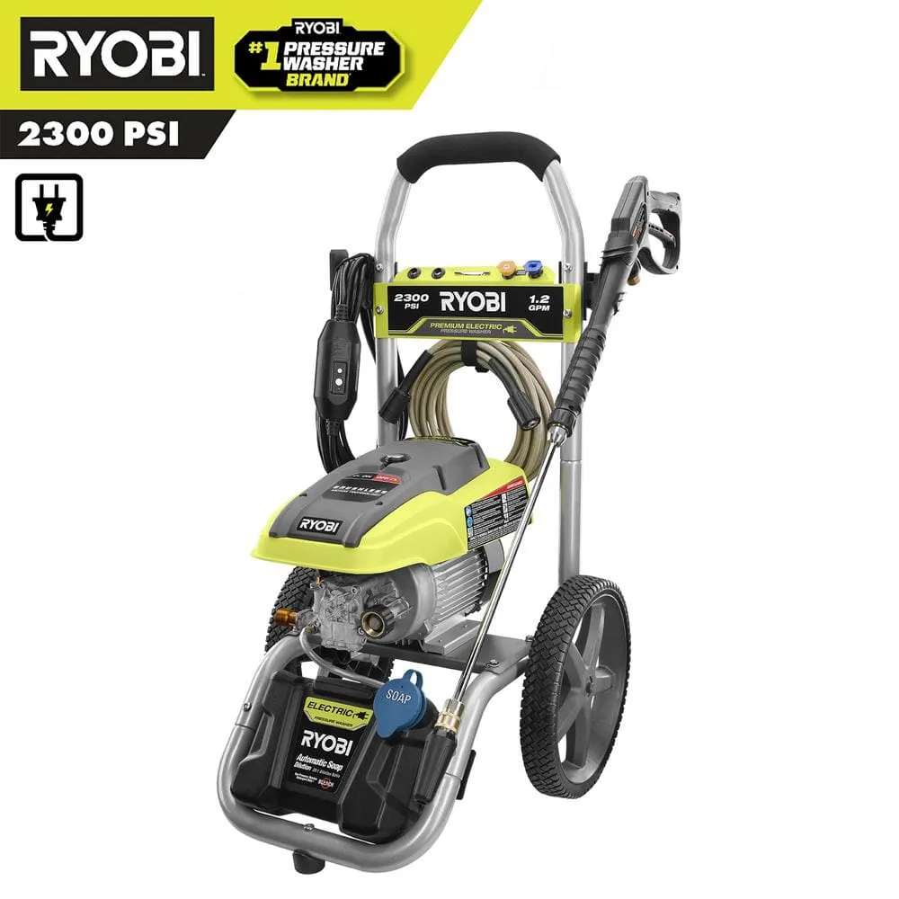 RYOBI 2300 PSI 1.2 GPM High Performance Cold Water Corded Electric Pressure Washer RY142300