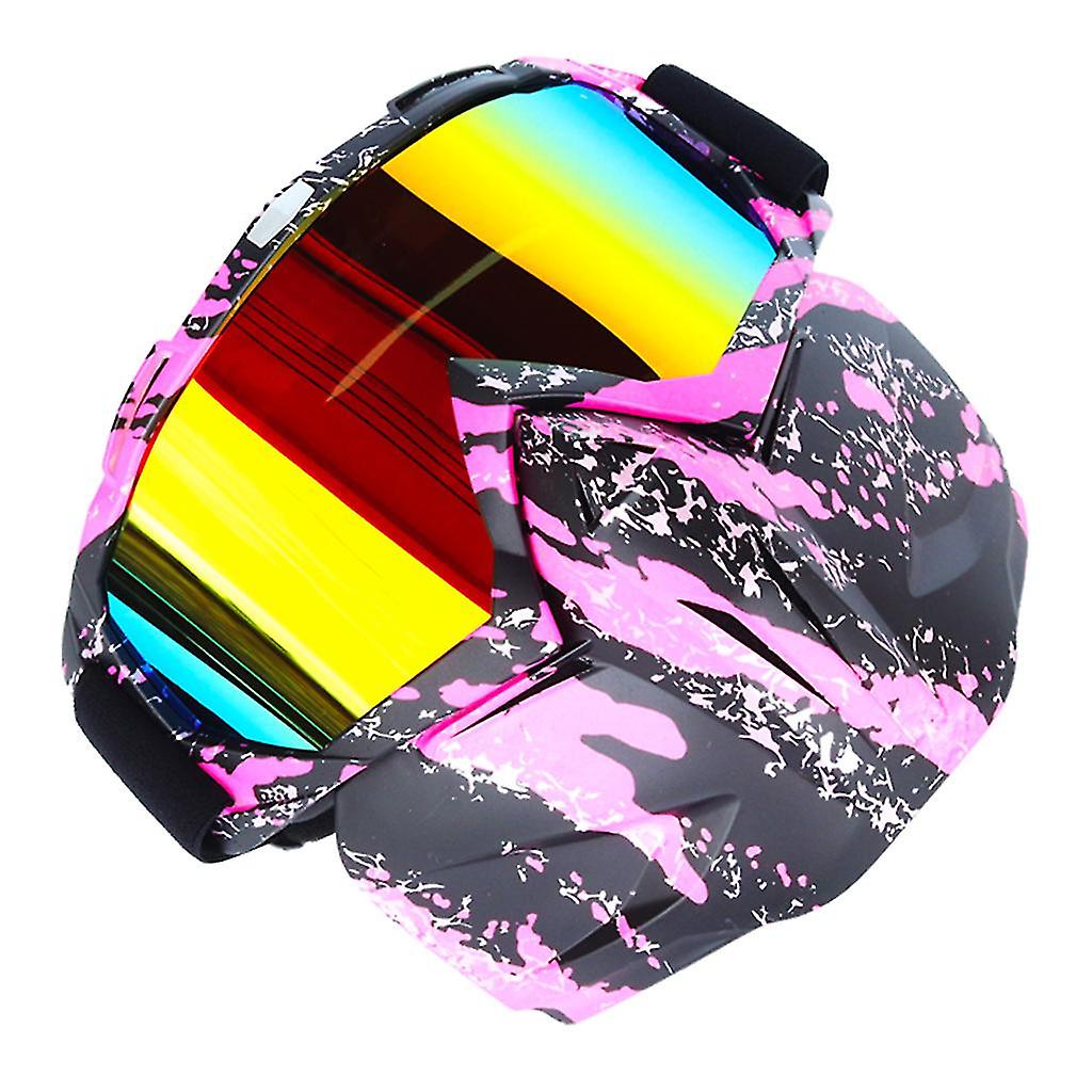 Motorcycle Goggles Mask-motorcycle Glasses With Detachable Mask， Suitable For Cs/desert Off-road Riding/skiing/snowmobil