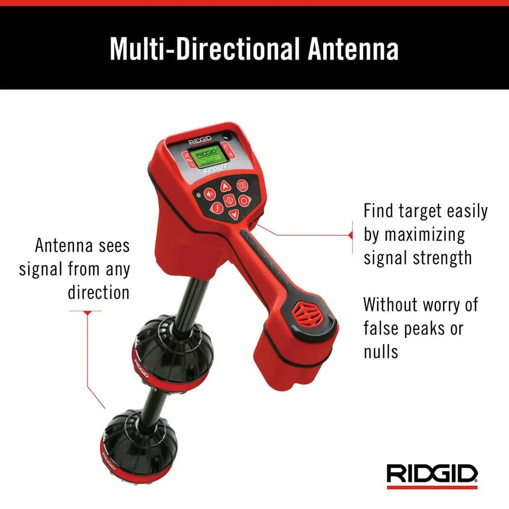 RIDGID NaviTrack Scout Underground Sonde and Cable Locator, Multidirectional Locating Device, Battery Operated or Rechargeable 19238