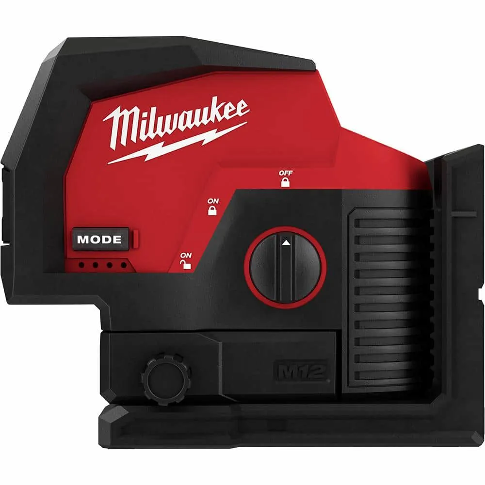 Milwaukee M12 12-Volt Lithium-Ion Cordless Green 125 ft. Cross Line and Plumb Points Laser Level (Tool-Only) 3622-20