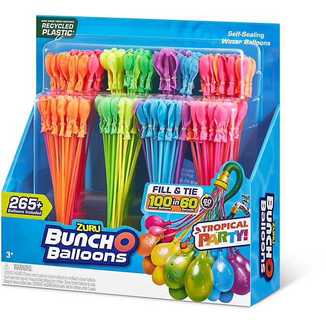 ZURU Bunch O Balloons Tropical Party 265+ Water Balloons 8-Pack