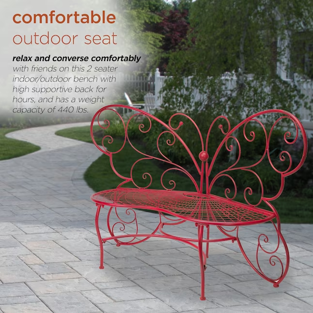 💒Last Day Special 70% off - Butterfly Metal Two People Outdoor Bench